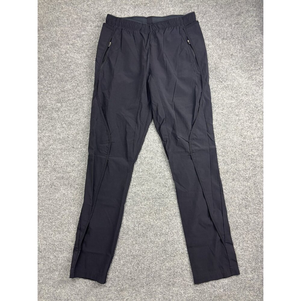 Paskho Jogger Pants Mens Large 35x30 Black Lightweight Elastic Waist Zip Pockets